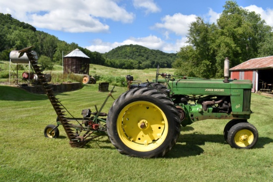 John Deere 60, N/F, Gas, Power Steering, Rock Shaft, With JD No.5 Sickle Mower 6', PTO, Single Hydra