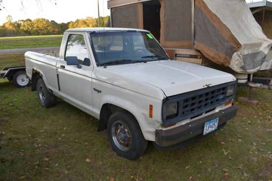 1988 Ford Ranger, Single Cab, Long Box, 2WD, Missing Dash Parts, Motor Is Free, Non Running, Cloth I