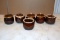 Hull Small Bean Pots, 6 Total, 5 Covers
