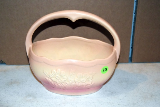 Hull Pottery Granada/ Mardi Gras Basket 65, 8"