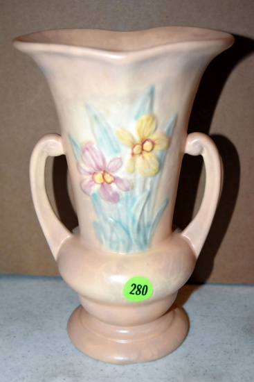Hull Pottery Iris Vase 402, 8.5"