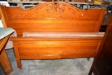 Oak Antique Full Bed Frame, Match To Lot 415