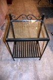 Metal Framed Glass Top End Table