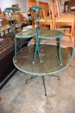 Metal Patio Table And 2 Metal Chairs