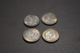 4- 1921 Morgan Dollars, 3 Are S, 1 Has No Mint Mark