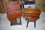 Jewerly Boxes, Doll Step Stool, Misc Items