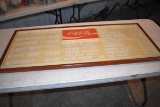 Plastic Coca Cola Menu Board In Wood Frame