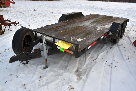 1995 Flatbed Trailer, 16', 80" Wide, 3,500lbs Tan