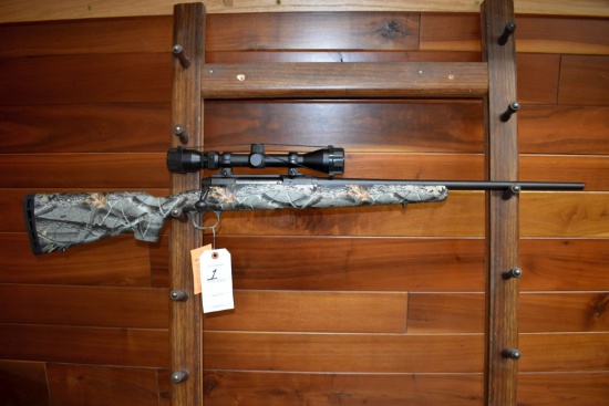 Savage Axis .223 Rem Cal., Synthetic Camo Stock, Weaver 3x9 Scope, SN:K895041, Stock #9P53, New In B