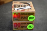 Hornady Critical Defense 380 Auto, 90 Grain, FTX, 50 Rounds