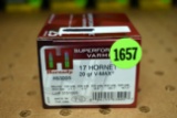 Hornady Superformance Varmint 17 Hornet, 20 Grain Vmax, 25 Rounds