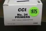 CCI No.34 Primer For 7.62MM Ammunition, 1000 Primers