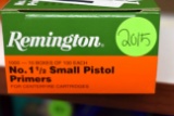 Remington No.1 1/2, Small Pistol Primers, For Centerfire Cartridges, 1000 Primers