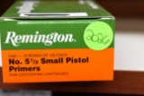 Remington No.5 1/2 Small Pistol Primers, For Centerfire Cartridges, 1000 Primers