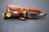 1994 Ducks Unlimited, 4.25'' Fixed Blade Knife, With Leather Sheath