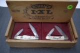 Schrade IXL (2) Knife Limited Edition Set With Wooden Display Box