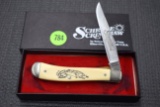 Schrade Scrimshaw, Trout Folding Pocket Knife, With Box