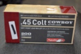 Aguila .45 Colt Cowboy Action Loads, 200 Grain, Soft Point Lead Bullet, 50 Rounds