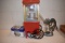 Nostalgia Products Movie Time Electric Popcorn Machine, Cast Iron Bacon Crisper, Metal Statue