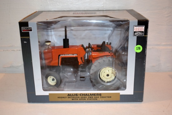 Spec Cast Allis Chalmers 6080 2WD Gas Tractor With Open Station, 1/16th Scale With Box