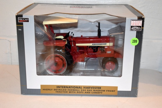 Spec Cast International Harvester Highly Detailed 544 Gas Narrow Front Tractor With ROPS And Canopy,