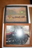 Motorcycle Print And Wells Fargo Stage Coach Print