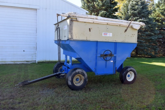 DMI E280 Gravity Flow Box With Running Gear, Roll Tarp, SN: 122041