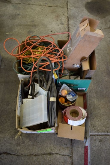 Ext. Cords, Reflective Tap, Belts & assortment of misc.,