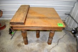 Square Oak Table With 3 Leaves, 42