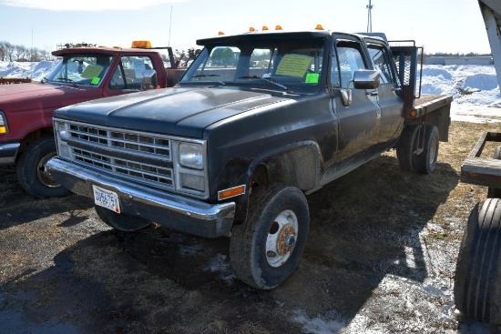 1982 Chevy K30 Flatbed Pickup, Dually, 4 Door, 4