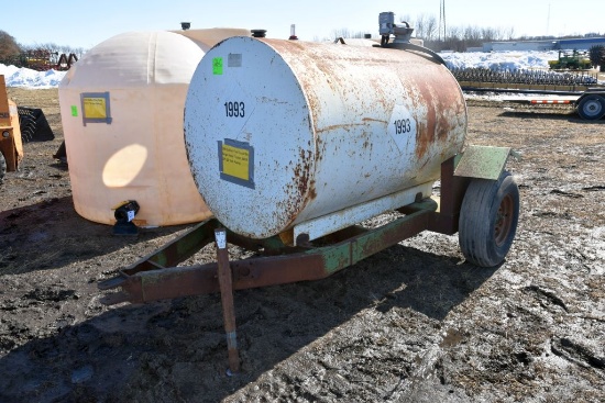 500 Gallon Fuel Tank On Single Axle Trailer, With