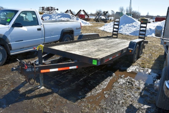 1999 Fellwon Flatbed Trailer, 18', Ramps, 6,000lb