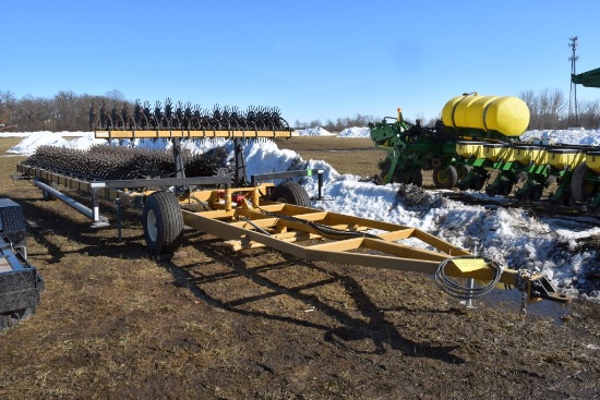 Keller Pull Type 60' Rotary Hoe On Hydraulic Cart