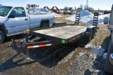 1999 Fellwon Flatbed Trailer, 18', Ramps, 6,000lb