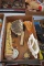 Assortment Of Fans, Porcelain Items, Rosemaling Paddle, 1984 Hummel Calendar