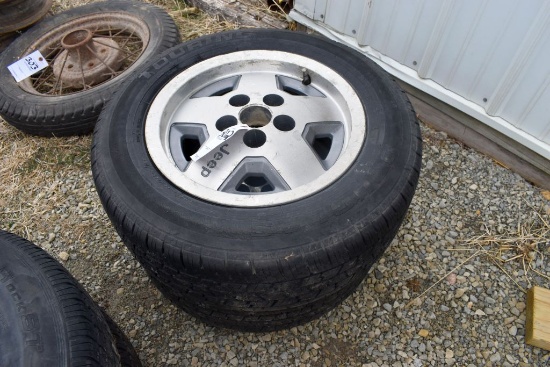 (2) 205/65R15 Tires On Jeep 5 Bolt Rim