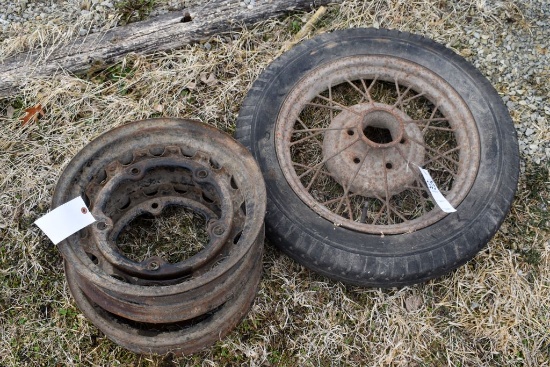 Model A Wheel, And (2) 36 Ford Rims