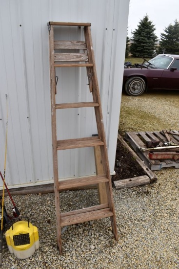 Wooden Ladder With Sawhorse Legs
