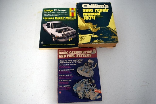 1974 Chiltons Manual, 1994 Dodge Pickup Manual, Basic Carburetor Book
