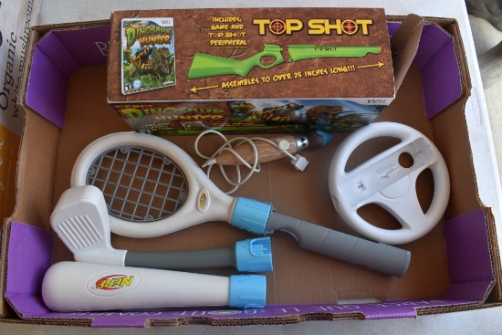Dinosaure Hunter, Tennis Raquet, Ball Bat, Golf Club, Steering Wheel, Wii Controller Attatchments, P