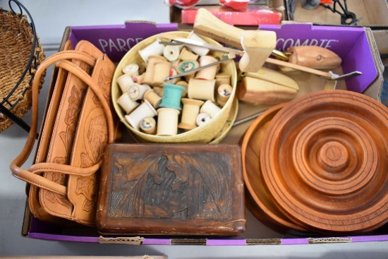 Wooden Spools, Baskets,