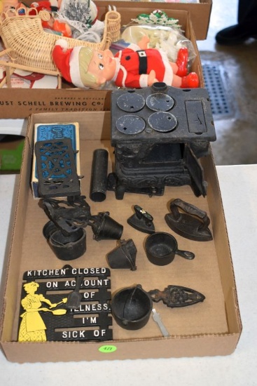 Childs Cookstove Reproduction, Trivets, Cast Iron Items Reproduction