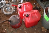 (4) Gas Cans, 2 Metal, 2 Plastic