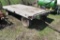 80''x13.5' Flatbed Hay Rack With Hoist, 5 Ton Running Gear, Poor Tires