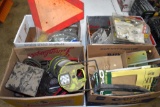 (4) Boxes Of Hardware, Sign, Extension Cords, Trimmer Line