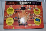 Gilbert Erector Set 4 With Box, Box Has Tear, Appears To Be Complete