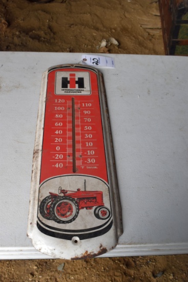 IH Thermometer, Shows Farmall M, Newer, 27" Tall