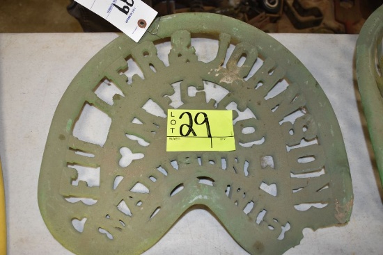 Fuller And Johnson Manufacturing Company Madison Wisconsin Cast Iron Seat, Has Broken Off Piece
