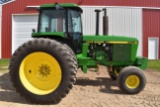 1992 John Deere 4455 2WD Tractor, 6467 Hours, 480/80R42 Duals At 90%, 11 Front Weights, LED Lights,