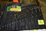 John Deere 14 Piece SAE Full Polished Combination Wrench Set With Bag, Like New